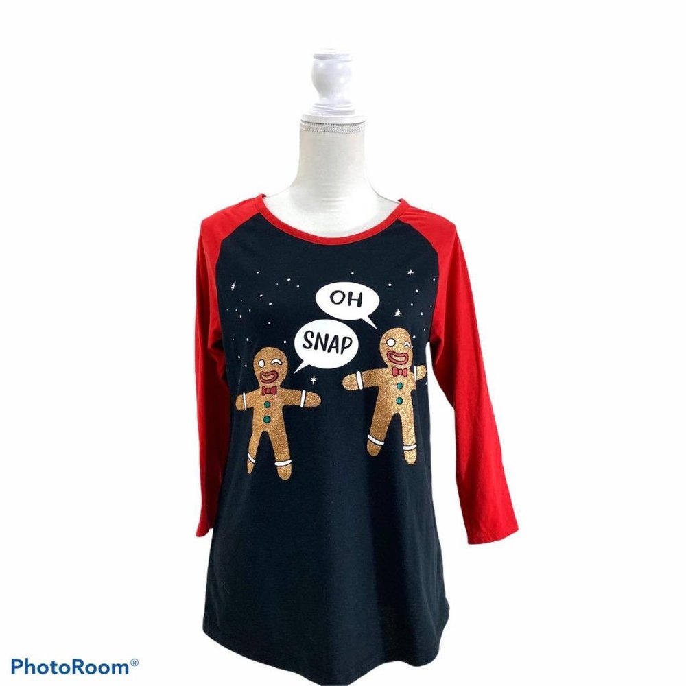 Joe Boxer Woman's Sz XL Holiday T-Shirt Raglan